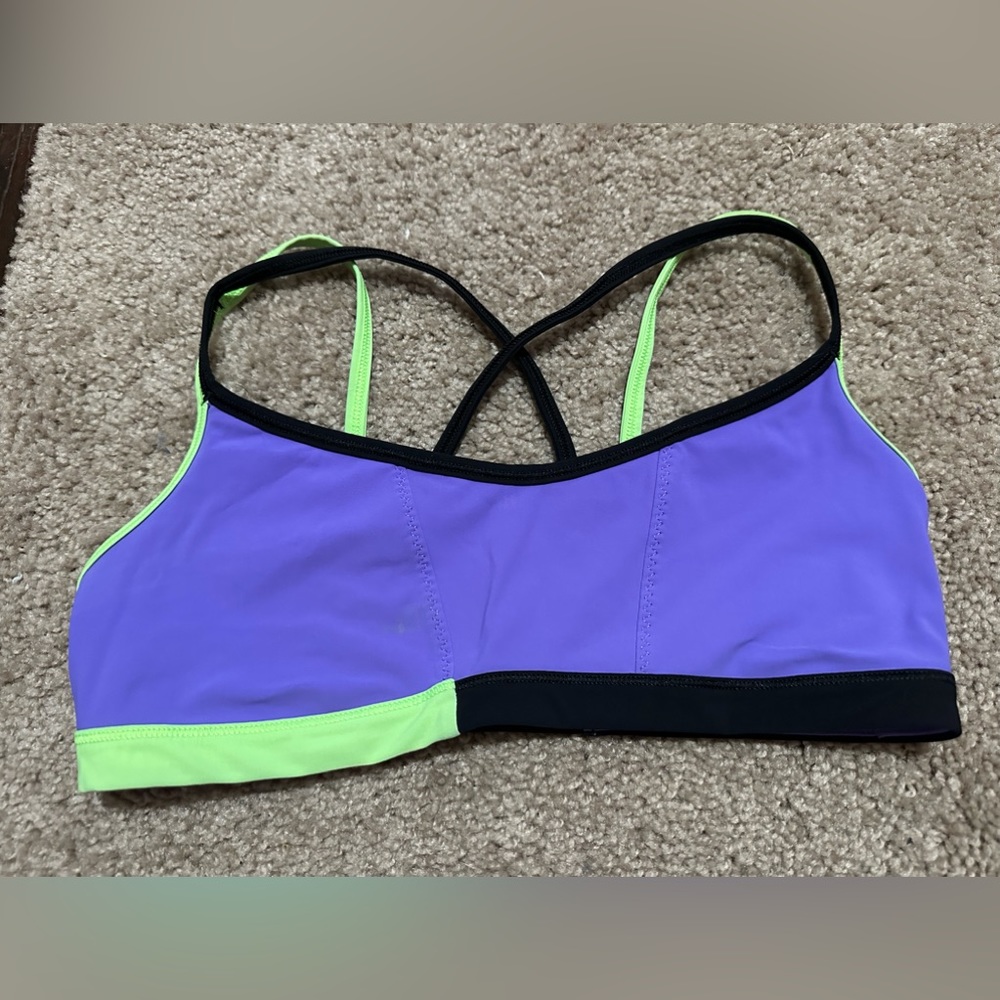 lululemon sports bra purple multi